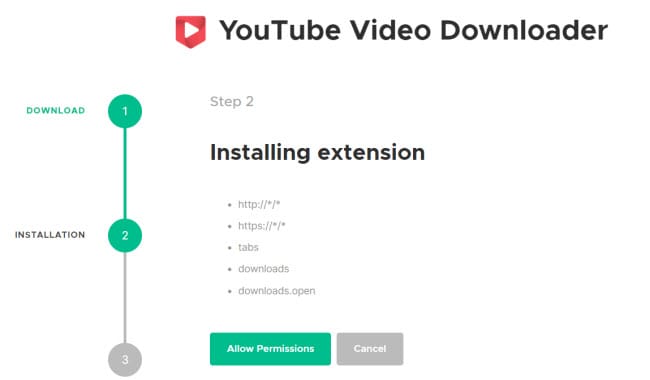 permission to install youtube video downloader