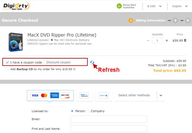 MacX DVD Ripper Pro apply coupon code