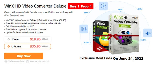 WinX HD video converter deluxe offer