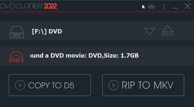 DVD Cloner 2022 express mode screen