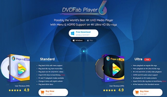 DVDFab Player 6 screen