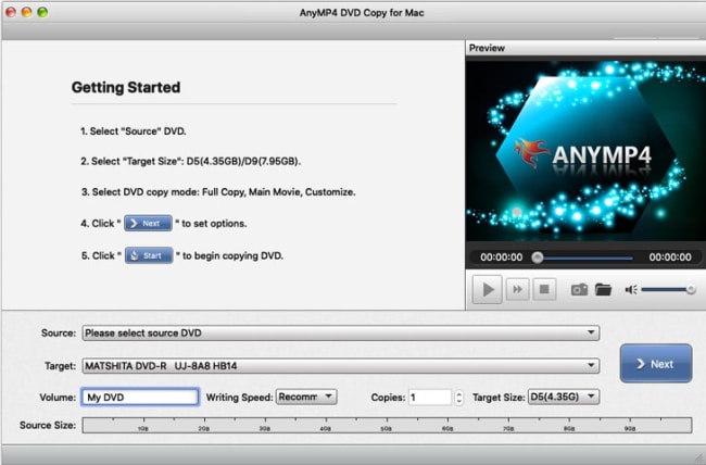 AnyMP4 DVD Copy for Mac screen