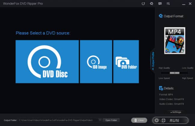 Wonderfox dvd ripper pro interface