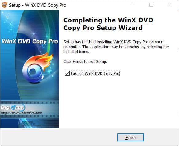 WinX dvd copy pro install complete