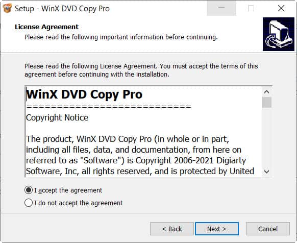 Winx dvd copy pro license agreement