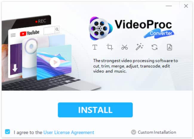 videoproc converter start install