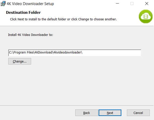 4K video downloader destination folder
