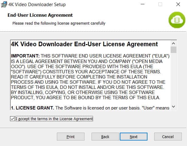 4K video downloader license agreement