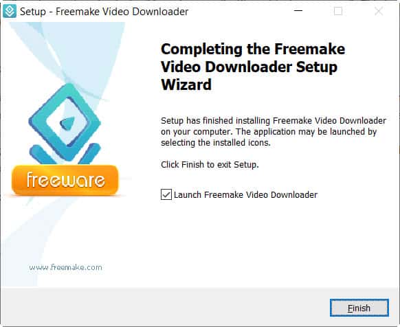freemake video downloader install finish