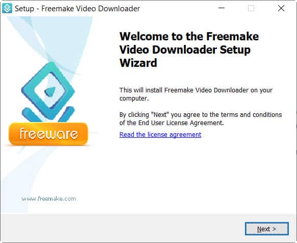Freemake video downloader welcome screen