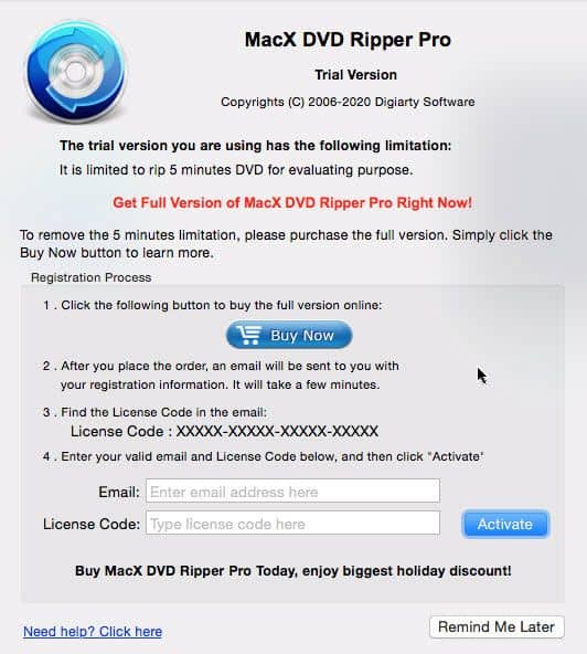 MacX dvd ripper pro registration