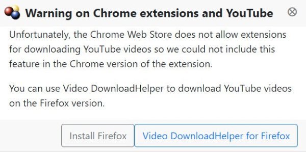 Video DownloadHelper chrome extension problem
